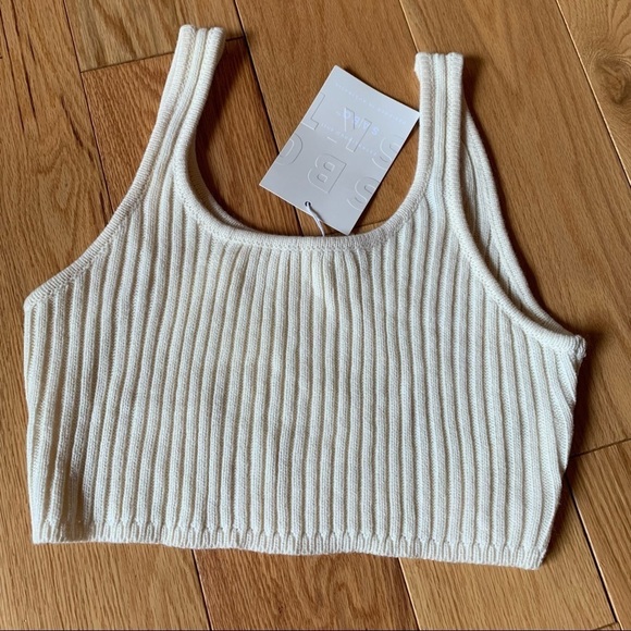 NEW Sabo Skirt Nikkou Knit Crop Tank Top Neutral Cream Neck Acrylic Australia - Picture 6 of 12